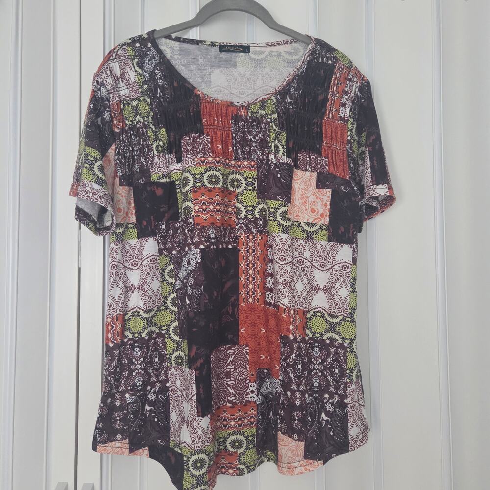 Floral Short Sleeve Shirt Sz Large